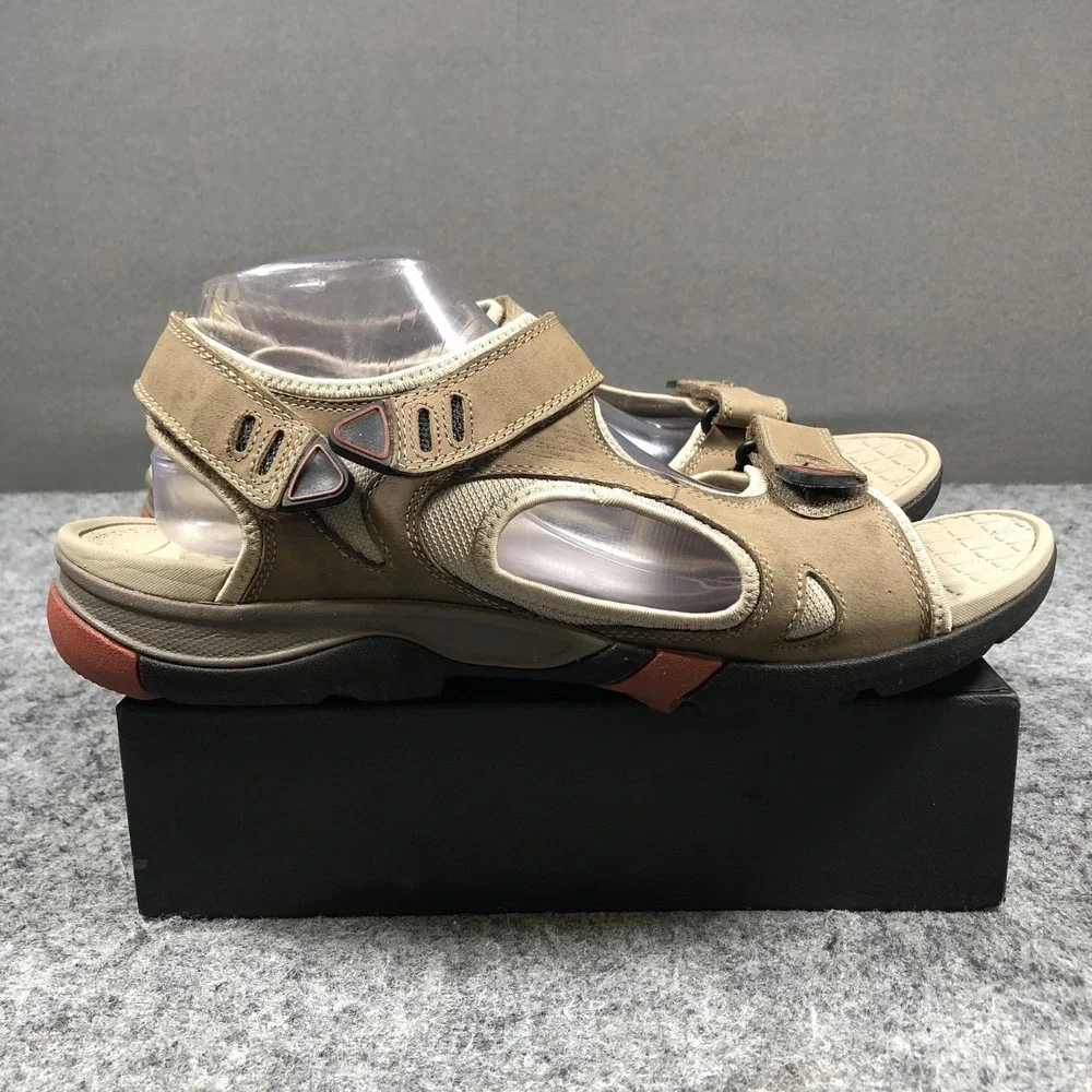 Clarks WaveWalk Sandals Mens 12 Tan Suede Adjustable Sport Water Friendly